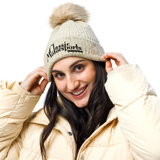 Classic Motorsports Logo Columbia Pom-Pom Beanie (Chalk)