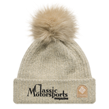 Classic Motorsports Logo Columbia Pom-Pom Beanie (Chalk)